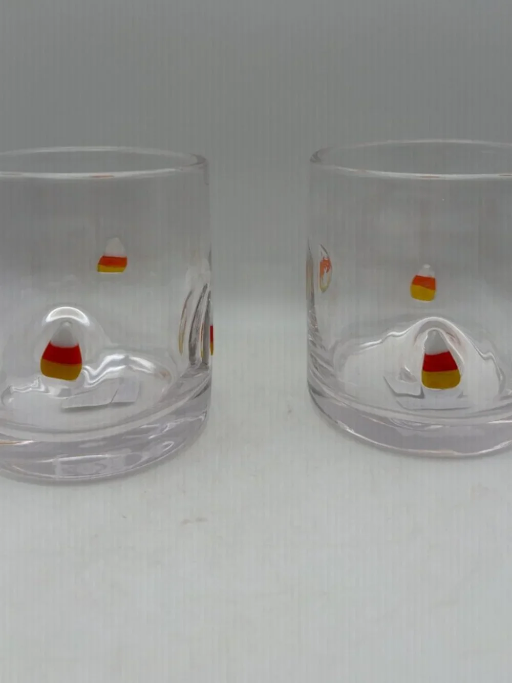 Crate & Barrel Candy‎ Corn Icon Juice Glass New Set of 2